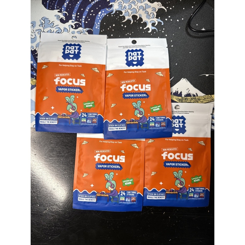 The Nat Patch Co Focus Enhancing Stickers‎ 24 Pack LOT OF 4
